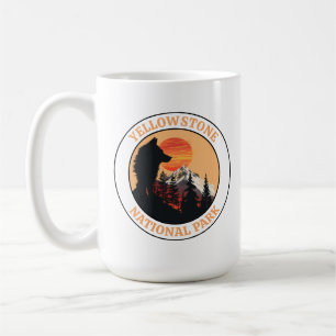 Yellowstone Nationalpark, Sonnenuntergang Wolf Art Kaffeetasse
