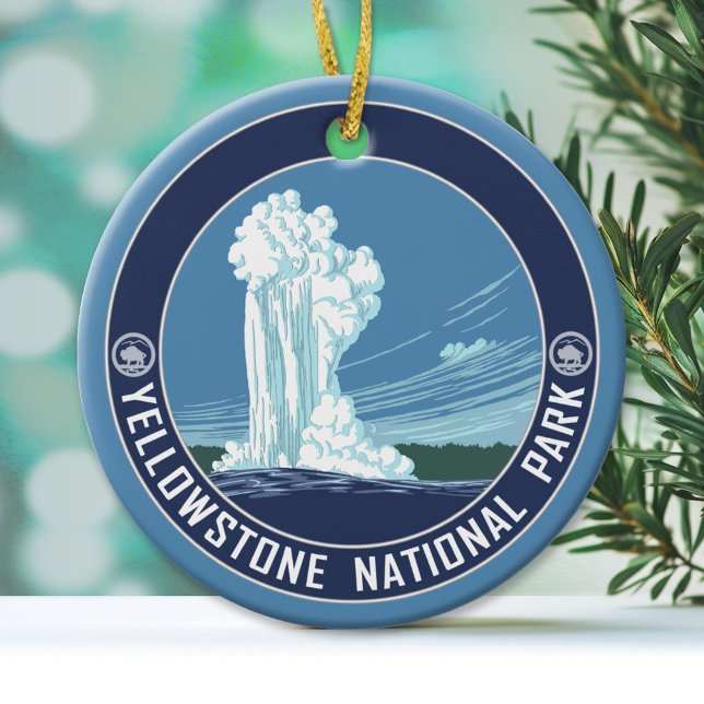 Yellowstone Nationalpark Souvenir Keramik Ornament (National Park Ornament)