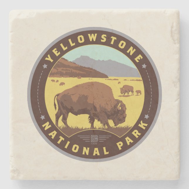 Yellowstone-Nationalpark Steinuntersetzer (Vorderseite)