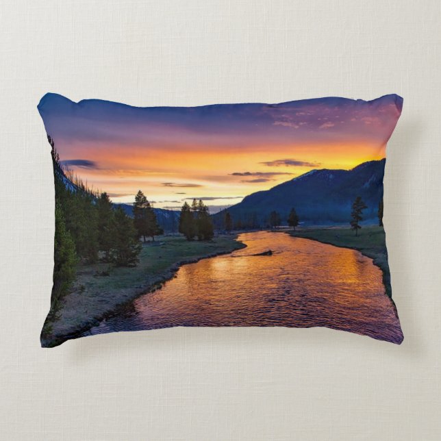 Yellowstone Nationalpark Sunset Dekokissen (Vorderseite)