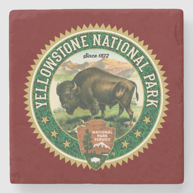 Yellowstone Nationalpark Untersetzer (Vorderseite)