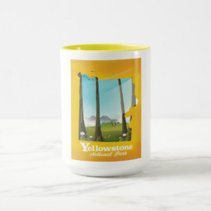 Yellowstone Nationalpark Urlaubsposter. Tasse