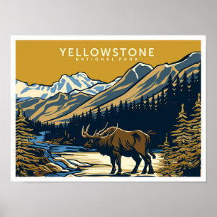 Yellowstone Nationalpark Vereinigte Staaten Reise Poster