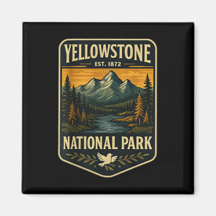 Yellowstone Nationalpark Vintage-Patch-Emblem Hik Magnet