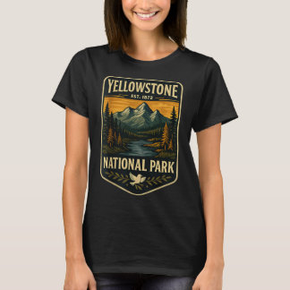 Yellowstone Nationalpark Vintage Patch Emblem Hik T-Shirt