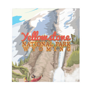 Yellowstone Nationalpark Vintage Poster Notizblock