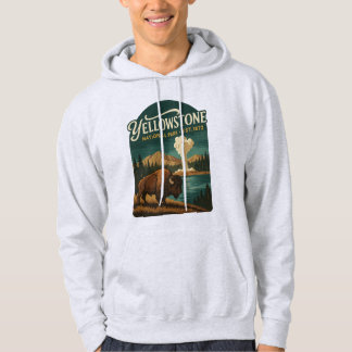 YELLOWSTONE-NATIONALPARK - Vintage Reiseplakat Hoodie