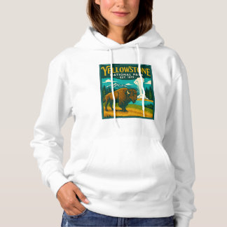 YELLOWSTONE-NATIONALPARK - Vintage Reiseplakat Hoodie