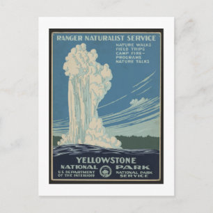 Yellowstone-Nationalpark Vintage-Reiseposter Postkarte