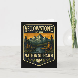Yellowstone Nationalpark Vintager Pflaster Emblem Karte