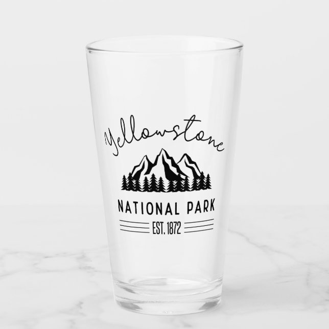 Yellowstone Nationalpark Wandern Camping Glas (Vorderseite)
