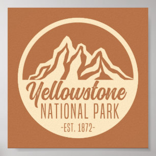 Yellowstone Nationalpark Wandern Camping Poster