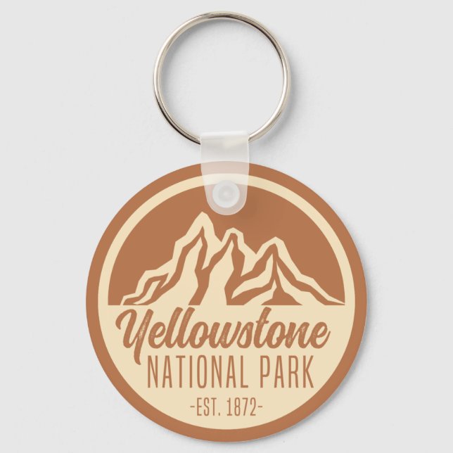 Yellowstone Nationalpark Wandern Camping Schlüsselanhänger (Vorderseite)