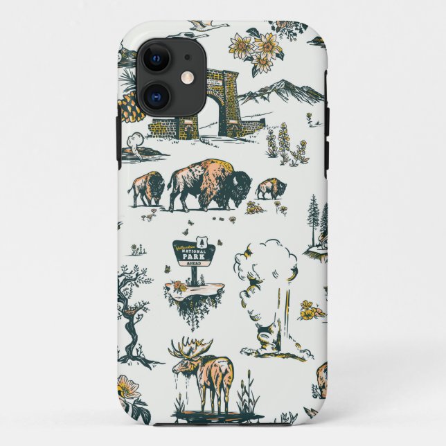 Yellowstone Nationalpark Wildlife Patches Case-Mate iPhone Hülle (Rückseite)