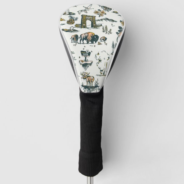 Yellowstone Nationalpark Wildlife Patches Golf Headcover (Vorderseite)
