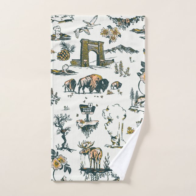 Yellowstone Nationalpark Wildlife Patches Handtuch (Handtuch)