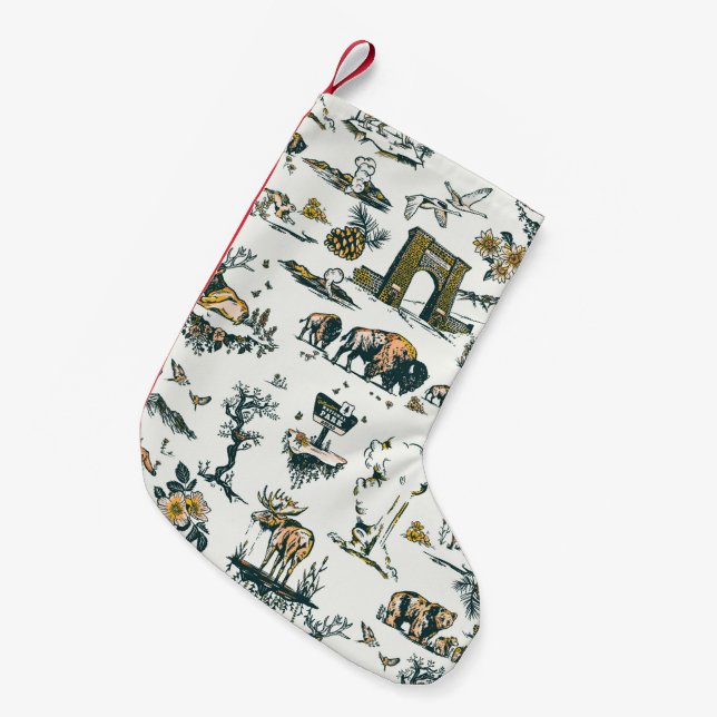 Yellowstone Nationalpark Wildlife Patches Kleiner Weihnachtsstrumpf (Vorderansicht (hängend))