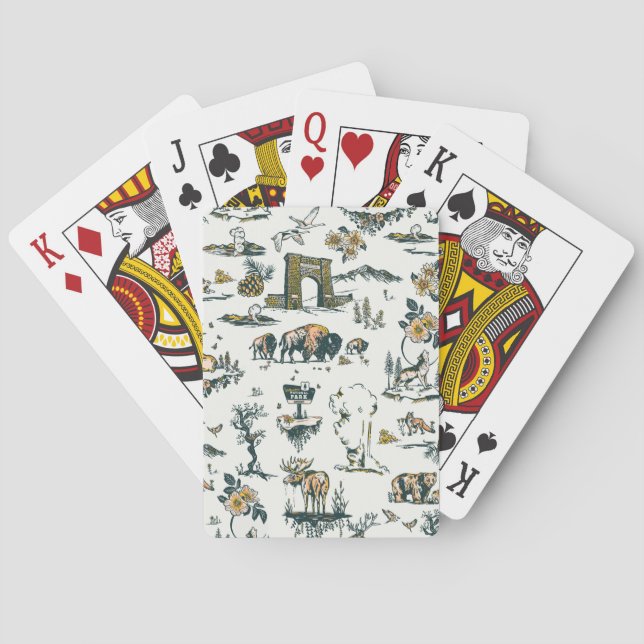 Yellowstone Nationalpark Wildlife Patches Spielkarten (Rückseite)