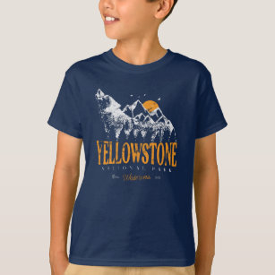 Yellowstone Nationalpark Wolf Berge Vintag T-Shirt