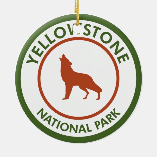 Yellowstone Nationalpark Wolf Keramik Ornament (Hinten)