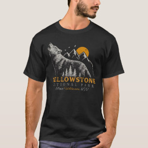 Yellowstone-Nationalpark Wolf Mountains Vintage T-Shirt