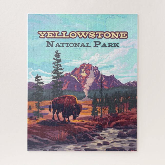 Yellowstone Nationalpark Wyoming Bison Geyser (Vertikal)
