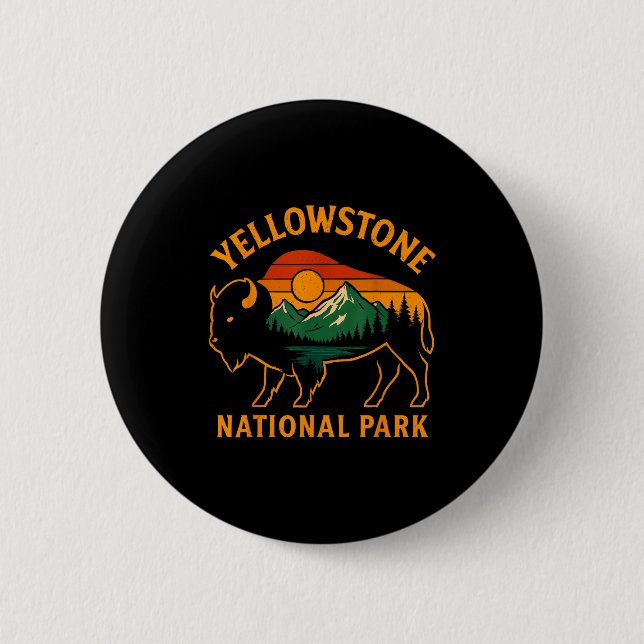 Yellowstone-Nationalpark Wyoming Büffel Bison St Button (Vorderseite)