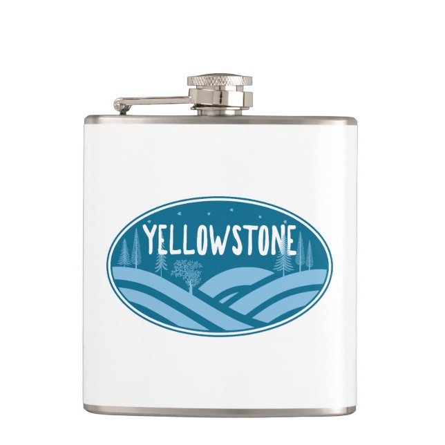 Yellowstone Nationalpark Wyoming Montana Außenbere Flachmann (Vorderseite)