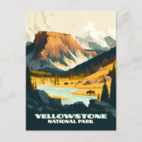 Yellowstone Nationalpark Wyoming Mountains Retro