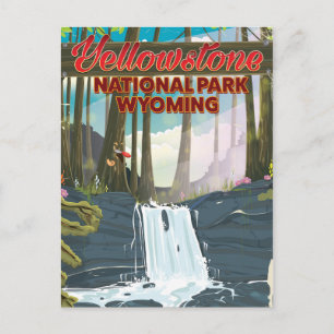 Yellowstone-Nationalpark, Wyoming Reiseplakat Postkarte