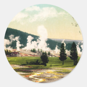 Yellowstone Nationalpark Wyoming Runder Aufkleber