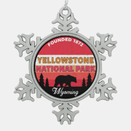 Yellowstone Nationalpark Wyoming Schneeflocken Zinn-Ornament