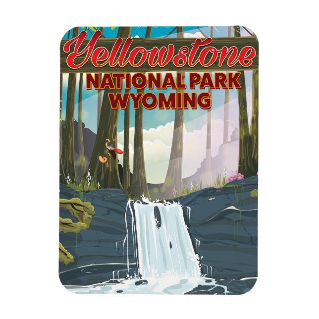 Yellowstone Nationalpark, Wyomoming Reiseplakat Magnet (Vertikal)