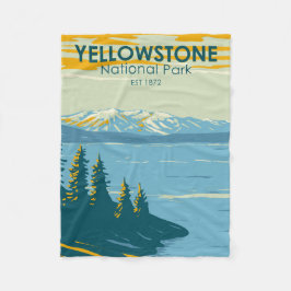 Yellowstone Nationalpark Yellowstone Lake Vintag Fleecedecke