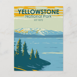 Yellowstone Nationalpark Yellowstone Lake Vintag Postkarte