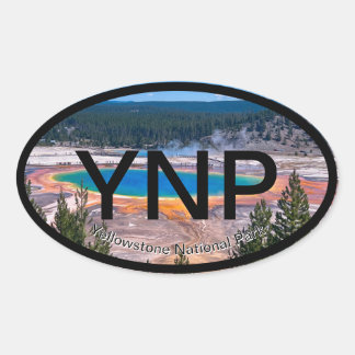 Yellowstone Nationalparkaufkleber Ovaler Aufkleber