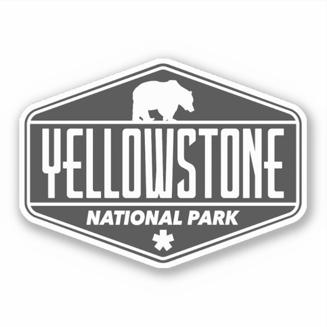 Yellowstone Nationalparkbär - Retro Trail Aufkleber (Vorderseite)