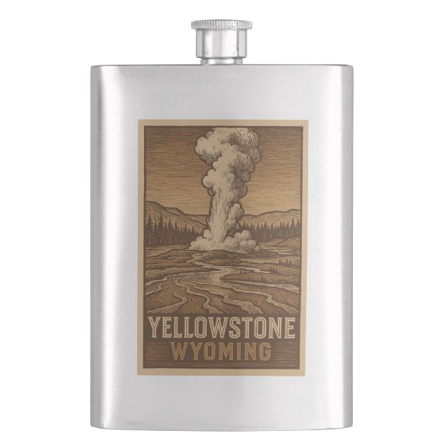 Yellowstone Nationalparkflasche Flachmann (Vorderseite)