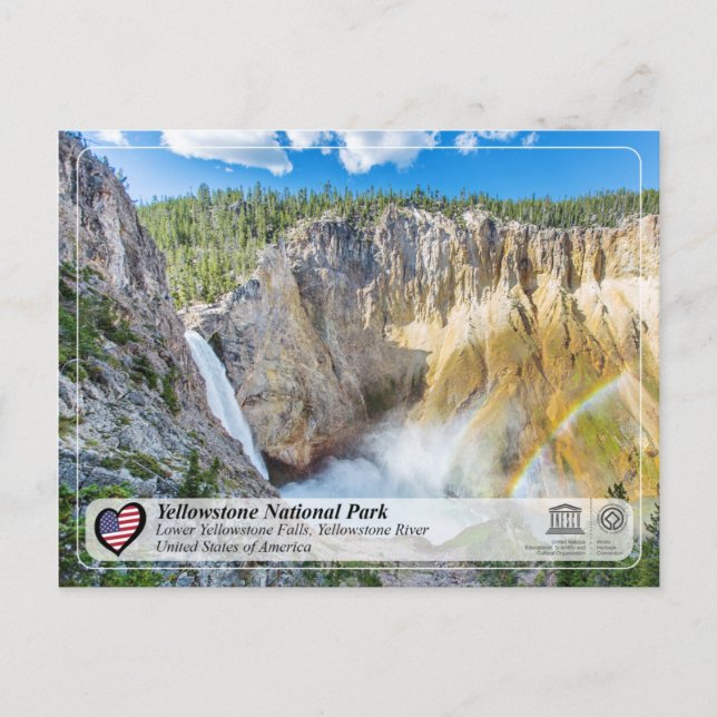 Yellowstone NP - Fälle von Untergelbstein Postkarte (Vorderseite)