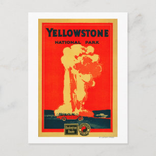 Yellowstone, Old Faithful Werbeplakat Postkarte