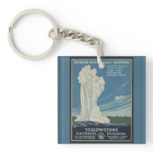 Yellowstone Old Faithity Park Vintage Poster