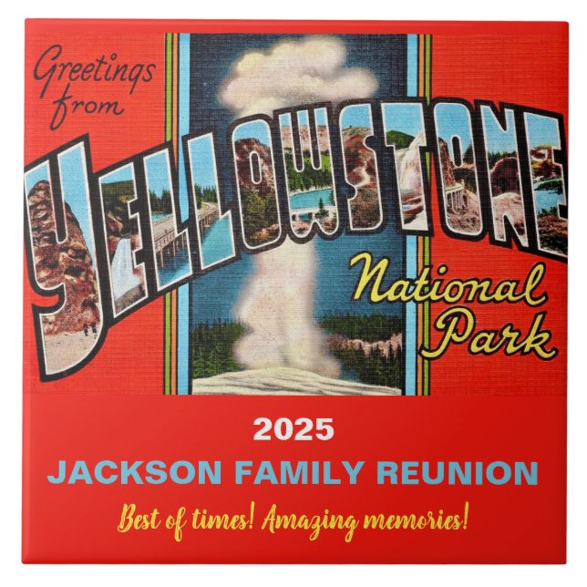 Yellowstone-Park-Erinnerungskachel Fliese (Vorderseite)