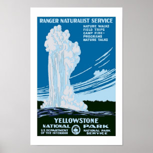 Yellowstone Park Vintage Reise Poster