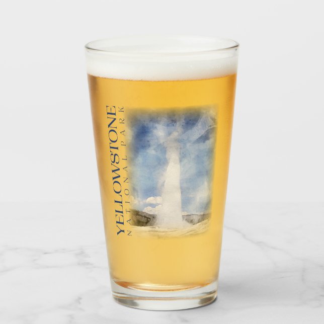 Yellowstone Pint Glass, altes, feines Tumbler (Vorne (Gefüllt))