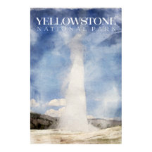 Yellowstone Poster, alte feine Geyser-Printwerbung