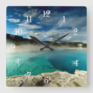 Yellowstone Quadratische Wanduhr