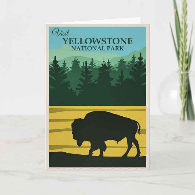 Yellowstone-Reiseposter Karte (Vorderseite)