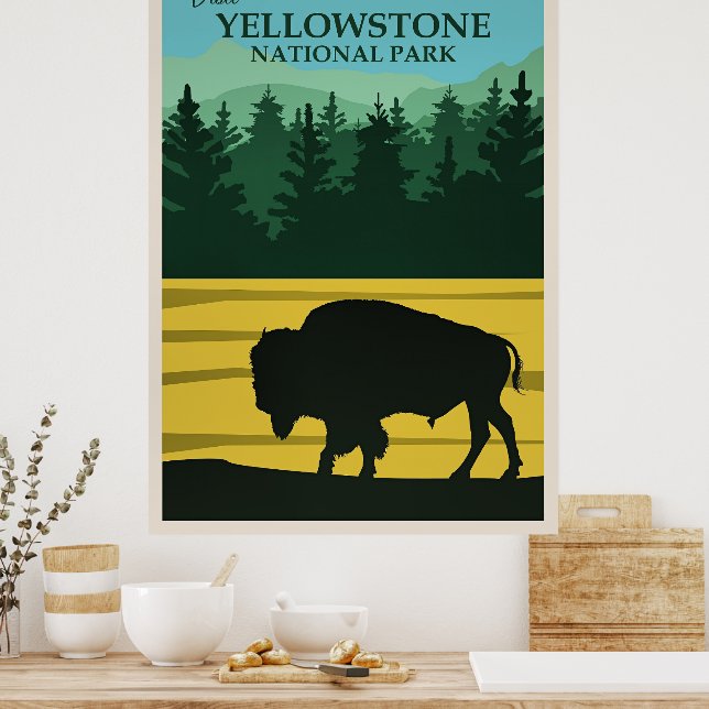 Yellowstone-Reiseposter Poster (Küche)