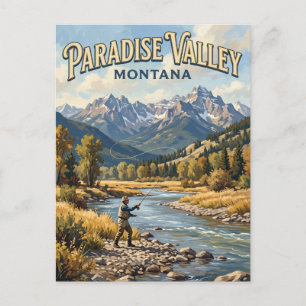 Yellowstone River-Fliegenfischen im Paradise Valle Postkarte