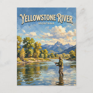 Yellowstone River Fliegenfischen Livingston Montan Postkarte